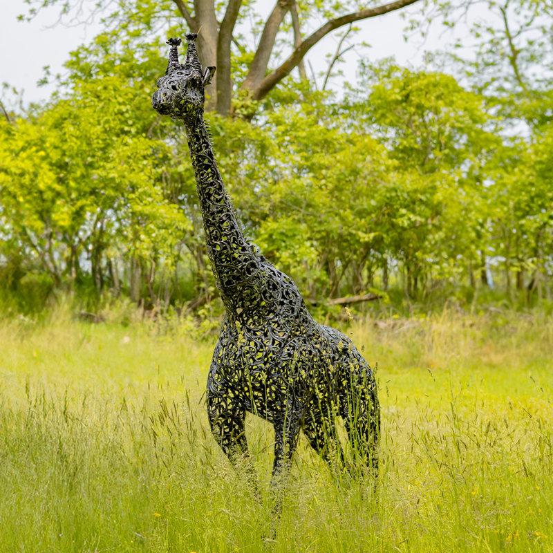 Bloomsbury Market Jaquelin Iron Giraffe Decoration Statue | Wayfair